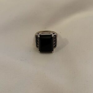 Judith Jack Onyx and Marcasite Ring